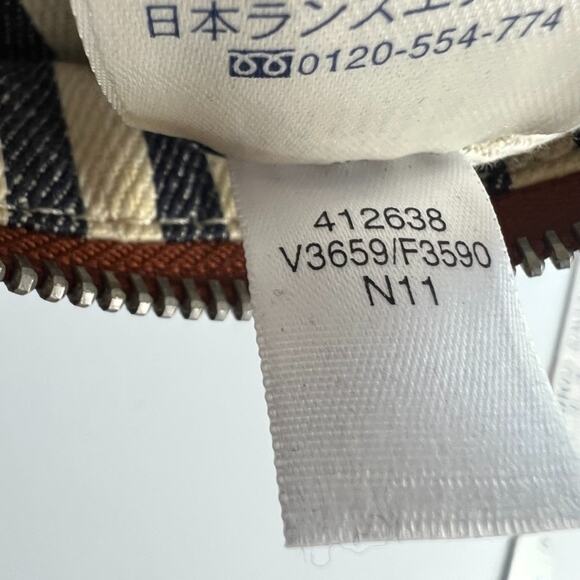 Lands End 1963 Bag Blue Canvas With Leather Trims Crossbody Strap - Picture 9 of 9